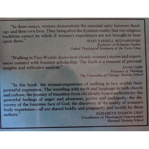 Walking in Two Worlds 1992 Women's Spiritual Paths Christian Theology  Timmerman - Picture 8 of 16